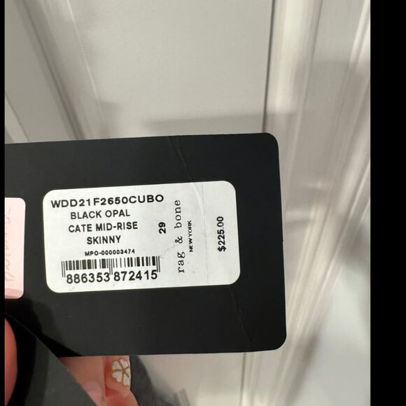 Rag & Bone Cate Mid Rise Skinny Jeans in Black Opal Size 29 - Picture 3 of 9